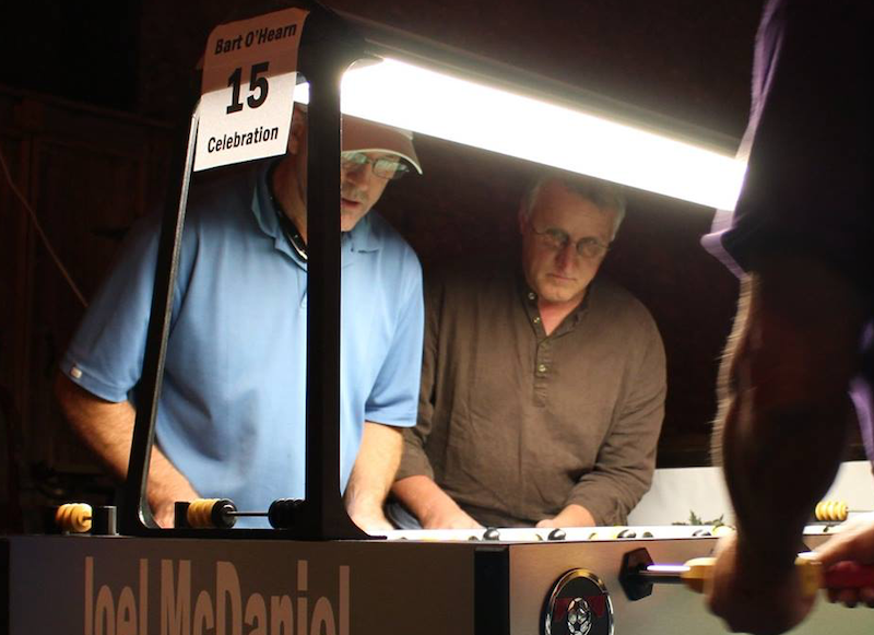 Roy Degler in Austin playing foosball